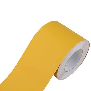 Imagem de Faixa de borda de parede autoadesiva de 5 metros, decoração de borda de parede, painéis de parede de PVC, borda de teto, moldura de porta, linha de cintura, decoração interior (amarelo fosco, 15 cm (L