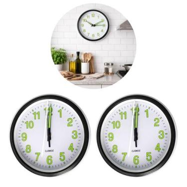 Imagem de 2 Relógios de Parede Texturizado 27cm Brilha no Escuro Moderno - Fx