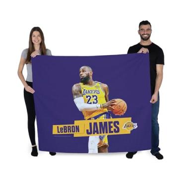 Imagem de Northwest NBA Los Angeles Lakers Lebron James Wall Hanging, pôster para quarto de meninos e meninas, arte de parede de basquete, 86 x 101 cm