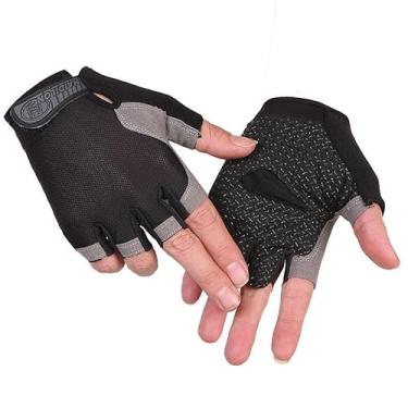 Imagem de Luvas de ginástica respiráveis para levantamento de peso, exercícios sem dedos, melhoram a proteção da palma da mão para fitness Balck LCC2449-01-L