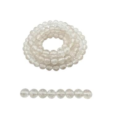 Imagem de DandS ltd Contas de vidro Crackle Lampwork para fabricação de joias, quartzo, pulseiras vibrantes, colares, brincos, suprimentos de miçangas e kits de artesanato para joias artesanais, 80 peças de 10