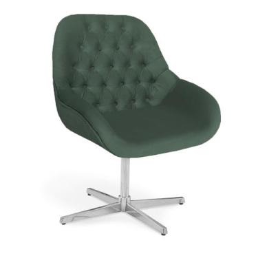 Imagem de Poltrona Base Giratória Alumínio Capitonê Pandora - Zari Decor, Velutt