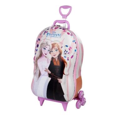 Imagem de Mochila com Rodinha 3D - Frozen Elsa e Anna - Diplomata