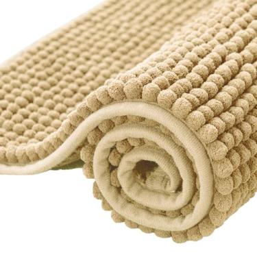 Imagem de Tapetes de banheiro, chenille absorvente macio e espesso, secagem rápida, tapetes de banho laváveis na máquina para piso do banheiro, banheira e chuveiro, acessórios de decoração de casa (Tamanho