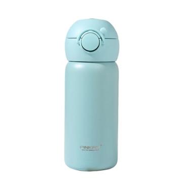 Imagem de Garrafa de água térmica de aço inoxidável 316L de 500 ml, alça macia com tampa flip para copo de viagem (azul, 340 g)