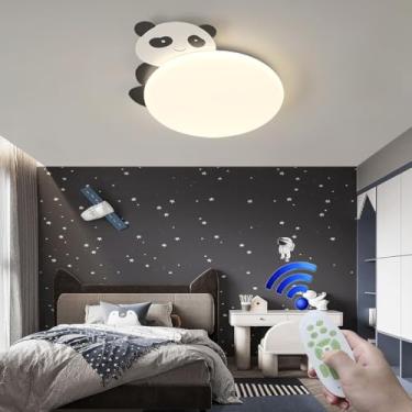 Imagem de Luminária de teto moderna com desenho animado, luminária infantil, iluminação para quarto de bebê, luminária de teto criativa com gato, abajur preto e branco com controle remoto, luminária p