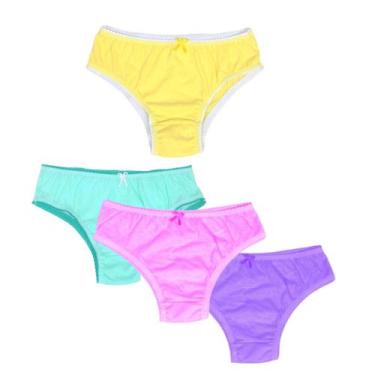 Imagem de Kit 12 Calcinha Infantil De 01 a 12 Anos 100% Algodão De Menina Crianç