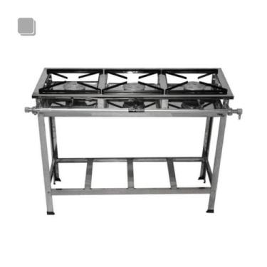 Imagem de Fogão 3 Bocas De Alta Pressão À Gás Inox 430 C/ Pés - Itagrelhas