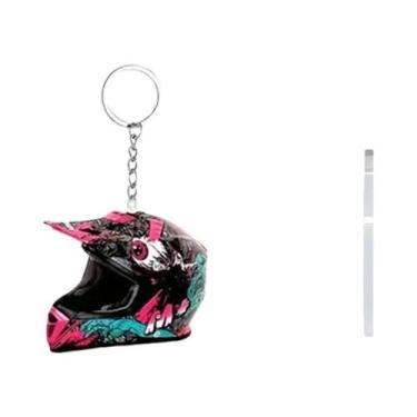 Imagem de Chaveiro De Capacete De Motocicleta 2D Estéreo Plano, Segurança, Bolsa