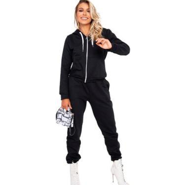 Imagem de Conjunto abrigo de frio blusa e Calca Agasalho Moda Gringa  - Gisele F