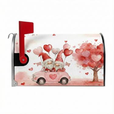 Imagem de Capas de caixa de correio para o dia dos namorados, tamanho padrão magnético, 53 x 45 cm, gnomos do amor, em carro, coração, árvore, caixa de correio, à prova d'água, envoltórios de caixa de correio