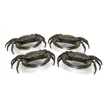 Imagem de FUYIHGL Porta-lápis de latão para halterofilismo, organizador de mesa de animais engraçados, decoração criativa de mesa, suporte de papelaria para escritório, casa (caranguejo | 4 peças)