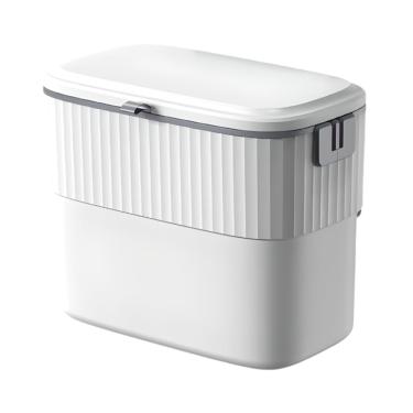 Imagem de Lixeira De Compostagem 7L (1.8 Galões) Com Tampa Para Cozinha Suspensa. Cesto De Lixo Orgânico De Parede Ou Porta De Armário. Solução Compacta Para Pia, Banheiro E Escritório.