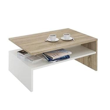 Imagem de Mesa de centro mesa de centro para sala de estar rack de armazenamento mesa de cabeceira dupla pequena mesa de chá mesa de café móveis quarto mesa (B)