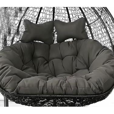 Imagem de Almofada dupla para cadeira de balanço, almofada impermeável e espessa para assento de cesto suspenso, somente a almofada para cadeira de rede suspensa (C, 150 * 110 cm/59 * 43 pol.)