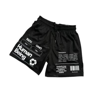 Imagem de Bermuda Masculina Vintage De Secagem Rápida, Respirável, Casual, Com E