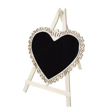 Imagem de Kit 10 Mini Lousa Cavalete Coração 15cm Para Chá De Bebê - FULLHOUSE, 