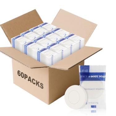 Imagem de Sabonete em barra tamanho viagem a granel, mini sabonete descartável embrulhado individualmente para mãos rosto e corpo, mini produtos de higiene pessoal, kit hotel, abrigo/sem-teto/lar de idosos