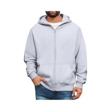 Imagem de Moletom Masculino Com Capuz Em Cores Sólidas E Bolsos Tipo Canguru, Ja