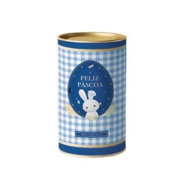 Imagem de Lata Rigida para Ovos de 250g - Contos De Páscoa - Azul - 9x16cm - 1 u