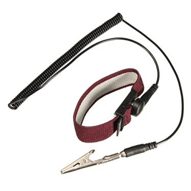 Imagem de Pulseira Antiestática de aterramento ESD liberação estática com grampo jacaré para manutenção eletrônica precisão
