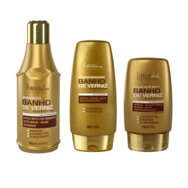 Imagem de Shampoo + Leave-in + Condicionador Banho Verniz Forever Liss
