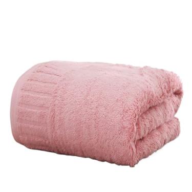 Imagem de Toalhas de banho luxuosas de pelúcia, 100% algodão, 500gsm espesso, algodão penteado de fibra longa, macio e absorvente, cor sólida, pacote com 4 (rosa escuro)