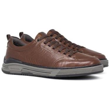 Imagem de Tênis Masculino Democrata Casual Denim Dylan Couro Cadarço Elástico 640101 Cor:;Tamanho:37-Masculino