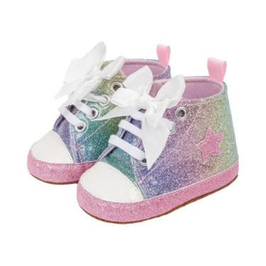 Imagem de Tênis De Cano Alto Com Estampa De Estrela Para Bebês Recém-nascidos, M