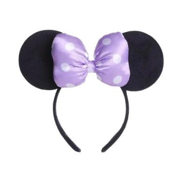 Imagem de Tiara De Pelúcia Com Laço De Bolinhas Do Mickey Mouse E Minnie, Acessó