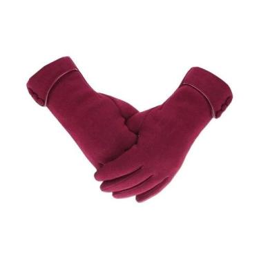 Imagem de Luvas Femininas Térmicas Forradas Com Fleece, Com Tela Sensível Ao Toq