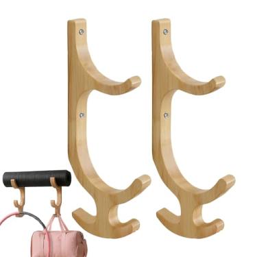 Imagem de Suporte de tapete de ioga | Organizador de , 1 par - Suporte de tapete de ioga para parede - para apartamento, quarto, academia, casa, dormitório, faixa de resistência, cordas de pular, aro de