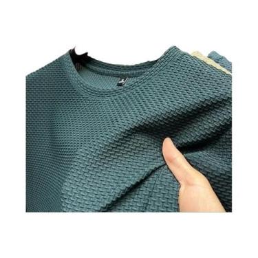 Imagem de Camiseta Masculina 4XL De Seda Gelada De Alta Qualidade, Manga Curta, 