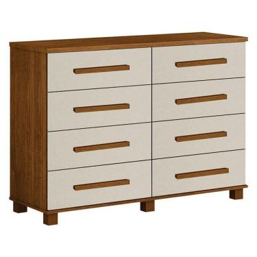 Imagem de Cômoda San Marino 8 Gavetas Cinamomo Off White ? Leifer Móveis
