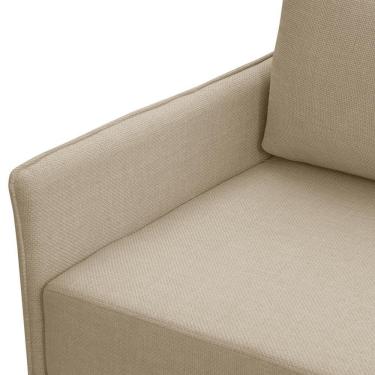 Imagem de Sofá 3 Lugares Para Sala Living Com Puff 280cm Yves F04 Linho Tramado Creme - Lyam Decor