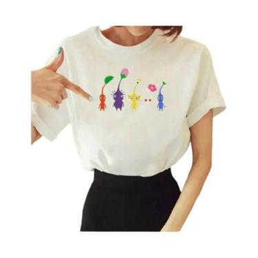Imagem de Camiseta Feminina Com Estampa De Quadrinhos De Anime Pikmin, Roupas Pa