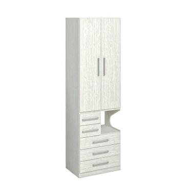 Imagem de Guarda-roupa De 2 Portas Com Mesa De Cabeceira 1224 Esquerdo Carvalho Claro