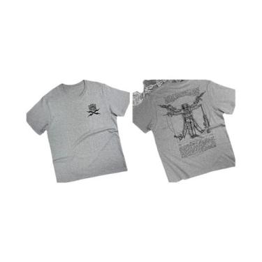 Imagem de Camiseta Masculina De Manga Curta Pesada Com Estampa Da Vinci Vitruviu
