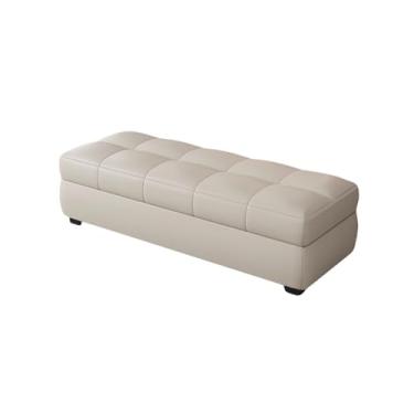 Imagem de Baú De Armazenamento Porta-malas De Armazenamento Caixa De Armazenamento Grande Banco De Sapatos De Entrada Para Sala De Estar Quarto(White,110x40x40cm)