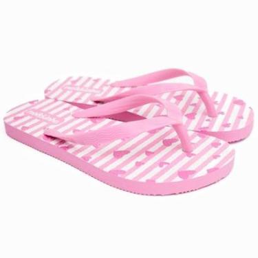 Imagem de Chinelo Infantil Molekinha Coração Menina - Rosa e Branco - 35-Feminino