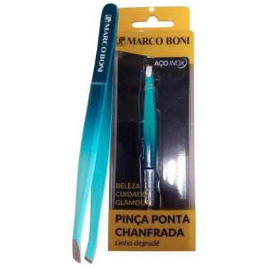 Imagem de Pinça de Ponta Chanfrada de Alta Precisão Marco Boni Degradê em Aço In