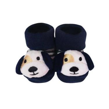 Imagem de Meia Antiderrapante Para Bebê 3D Bichinhos Menino Plin Baby, Cachorro