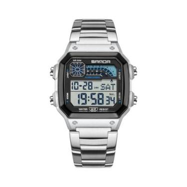 Imagem de Relógio Esportivo Digital À Prova D'água Masculino SANDA 6196 Com Cale