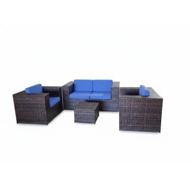 Imagem de Conjunto Sofá e Poltronas Quadrado fibra sintética Jardim Varanda 