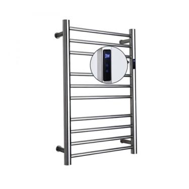 Imagem de Toalheiro Térmico Grande Redondo Inox Bivolt com Timer Embutido - Kzi (Fio Lado Esquerdo, Grande)