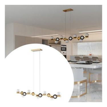 Imagem de Pendente luminaria Lustre de Teto Jabuticaba Com 13 Globos Vidros Amba