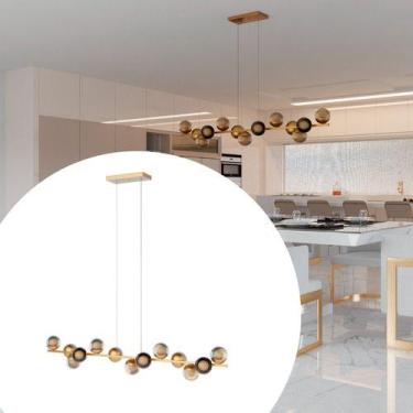 Imagem de Pendente luminaria Lustre de Teto Jabuticaba Com 13 Globos Vidros Amba