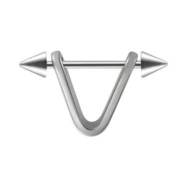 Imagem de Brinco De Argola Com Espigão Cônico Em Aço Inoxidável Prata E Preto Pa