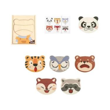 Imagem de Quebra-Cabeça 3D De Madeira Com Animais Em Desenho Animado Para Crianç