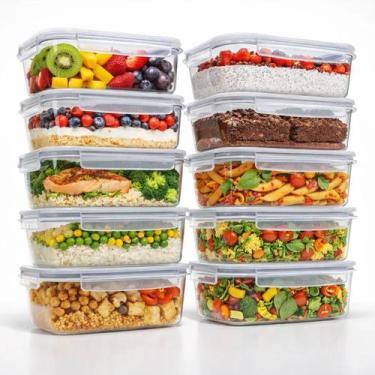 Imagem de Kit 10 Potes Herméticos Vidro Borossilicato 370ml Yab BPA Free Tampa 4